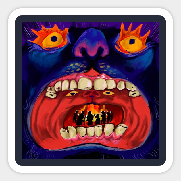 hellmouth Sticker by bhramarii